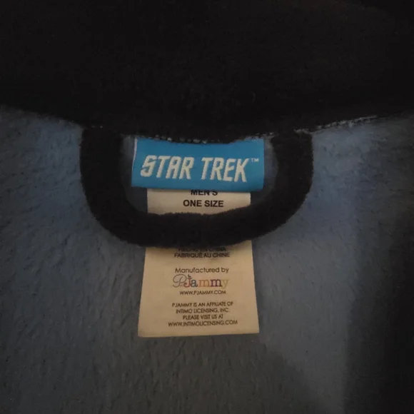 Blue Star Trek Bathrobe with Black Trim "SPOCK" - Picture 7 of 9